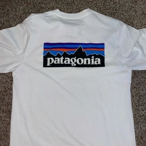 white patagonia tshirt!